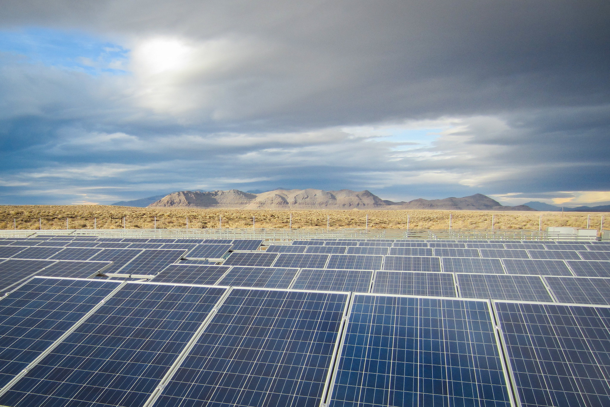 Photovoltaic array at the Pyramid Lake Jr/Sr High School in Nixon, Nevada